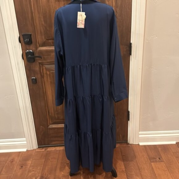 Johnny Was Tiered Wanderer Sapphire Dress(Slip) - Picture 5 of 8